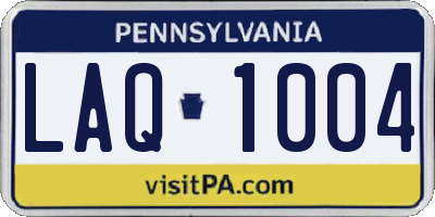 PA license plate LAQ1004
