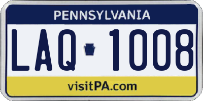 PA license plate LAQ1008