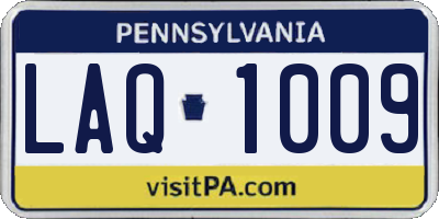 PA license plate LAQ1009