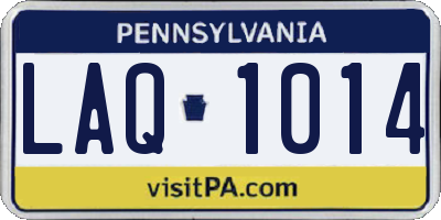 PA license plate LAQ1014