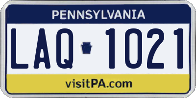 PA license plate LAQ1021