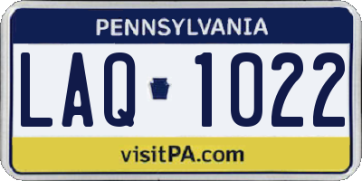 PA license plate LAQ1022