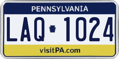 PA license plate LAQ1024
