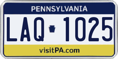 PA license plate LAQ1025