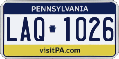 PA license plate LAQ1026