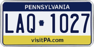 PA license plate LAQ1027