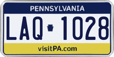 PA license plate LAQ1028