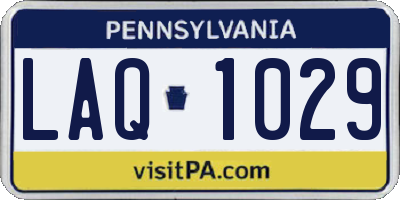 PA license plate LAQ1029