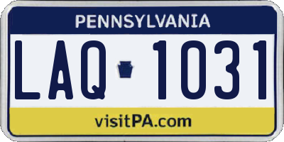 PA license plate LAQ1031