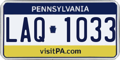 PA license plate LAQ1033