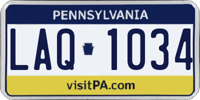 PA license plate LAQ1034