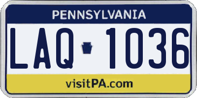 PA license plate LAQ1036