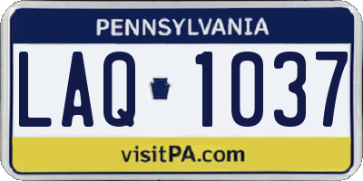 PA license plate LAQ1037