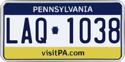 PA license plate LAQ1038