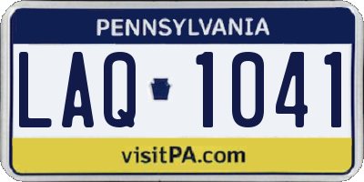 PA license plate LAQ1041