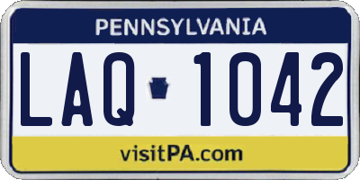 PA license plate LAQ1042