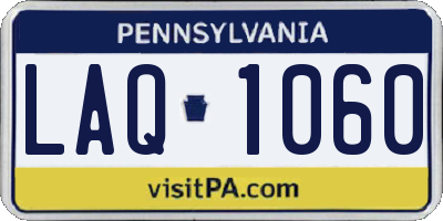 PA license plate LAQ1060