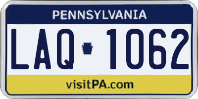 PA license plate LAQ1062