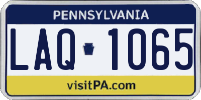 PA license plate LAQ1065