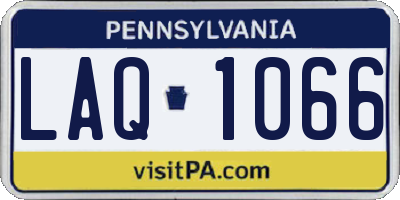 PA license plate LAQ1066
