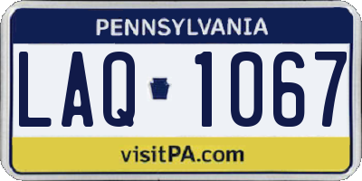 PA license plate LAQ1067