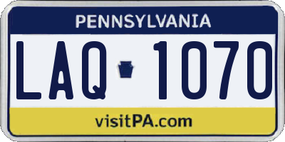 PA license plate LAQ1070