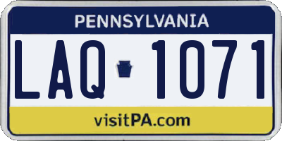 PA license plate LAQ1071