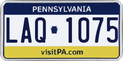 PA license plate LAQ1075