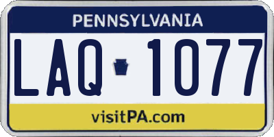 PA license plate LAQ1077