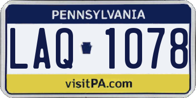 PA license plate LAQ1078