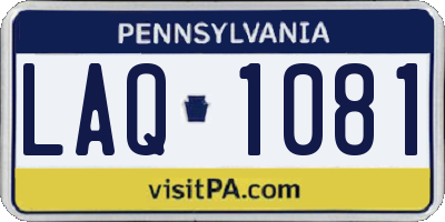 PA license plate LAQ1081