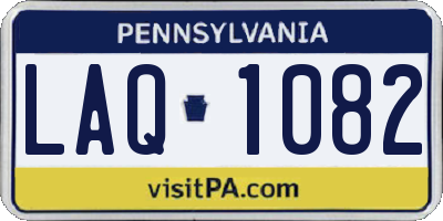 PA license plate LAQ1082