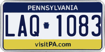 PA license plate LAQ1083