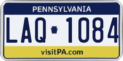 PA license plate LAQ1084