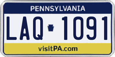 PA license plate LAQ1091