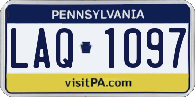 PA license plate LAQ1097