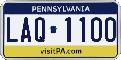 PA license plate LAQ1100