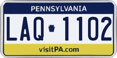PA license plate LAQ1102
