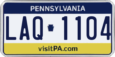 PA license plate LAQ1104