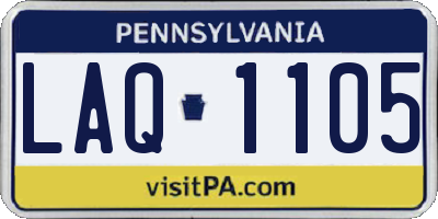 PA license plate LAQ1105