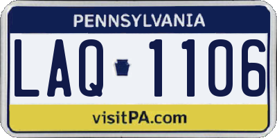 PA license plate LAQ1106