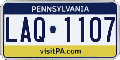 PA license plate LAQ1107