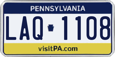 PA license plate LAQ1108