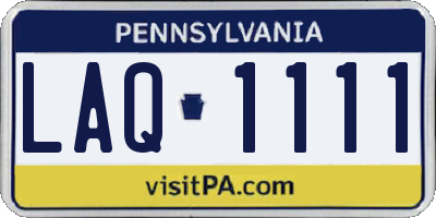 PA license plate LAQ1111