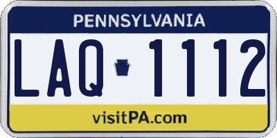 PA license plate LAQ1112