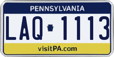 PA license plate LAQ1113