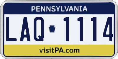 PA license plate LAQ1114