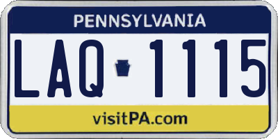 PA license plate LAQ1115