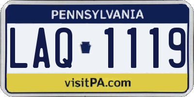 PA license plate LAQ1119