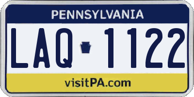 PA license plate LAQ1122